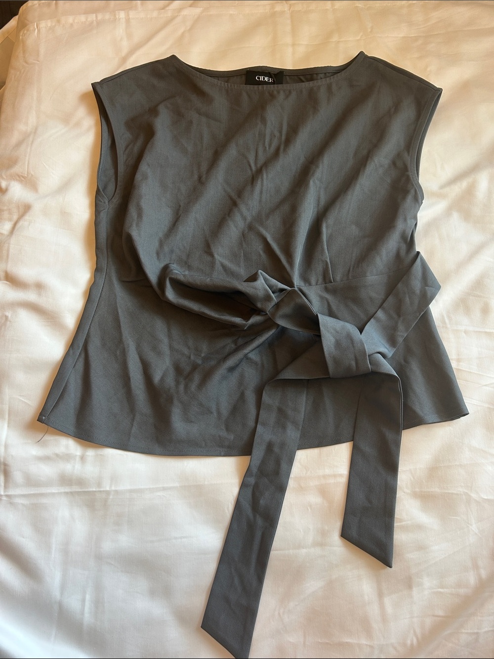 Cider Gray Tie-Waist Sleeveless Top